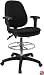 Deluxe Drafting Stool with Black Fabric - KC-B802M1KG-ARMS-GG