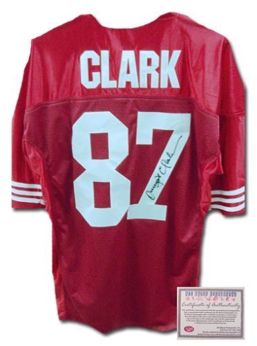 Dwight Clark San Francisco 49ers NFL Hand Signed Authentic Style Home Red Jersey