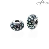 Incandescent Fuchsia Bubbles Murano Glass Bead- Fiora Italian Charms