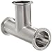 Parker Sanitary Tube Fitting, 316L Stainless Steel ,Tee, BPE, 1-1/2" Tube OD, SFF1 Finish