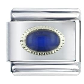 Blue Mood Heart Italian Charms Bracelet Link by Pugster