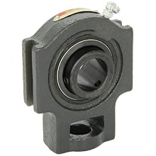 Sealmaster ST-20 Take-Up Unit, Standard Duty, Regreasable, Setscrew Locking Collar, Felt Seals, Cast Iron Housing, 1-1/4" Bore, 17/32" Slot Width, 3-1/2" Between Frames