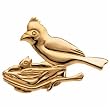 Yellow Gold Caring Cardinal Brooch