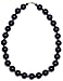 14k Yellow Gold 14mm Black Onyx Bead Necklace, 17"