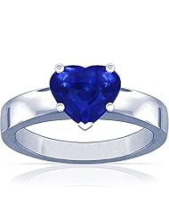 Platinum Heart Cut Blue Sapphire Solitaire Ring (GIA Certificate)