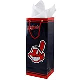 MLB Cleveland Indians Navy Blue Bottle Gift Bag