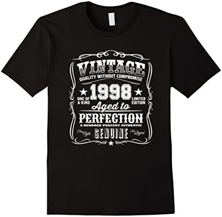 Men's 18th birthday Gift Idea 18 Year Old Boy Girl Shirt 1998 Large Black