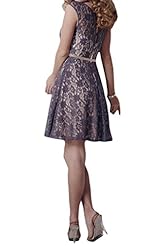 Plus Size Lace Satin   Ball Gown Bridesmaid Dress/Prom Dress/Mini Dress  With a Sash 