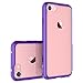 iPhone 7 Case, Bastex Soft Slim Fit Flexible Clear Transparent Rubber Back Cover Fused TPU Purple Side Bumper Case for Apple iPhone 7