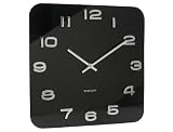 Karlsson Wall Clock Square Glass - Black KA4398