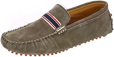 Mohem Men's Apollo Flat Heel Walking shoes Comfort Driving Car Loafers Slip On Casual Moccasin Shoes (9 D(M) US, Khaki)