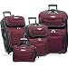 Traveler's Choice 4pc Amsterdam Expandable Luggage, Red