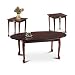 3 Piece Cherry Finish Coffee Table Set With Two End Tables