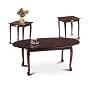 3 Piece Cherry Finish Coffee Table Set With Two End Tables