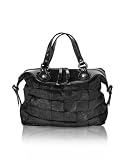 Francesco Biasia Dahlia - Patent Leather and Ponyskin Bauletto Bag Black