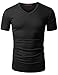 Doublju Mens Casual Short Sleeve Tee With Bottom Logo