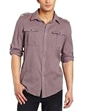 The Shirt By Joe’s Jeans Men’s Relaxed Military Shirt, Phantom, Medium