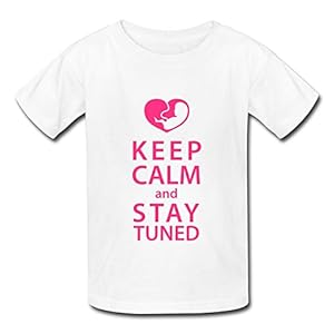 Lovely Crew Neck Keep Calm Stay Tuned Children Tee Shirt