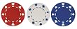 Two-Toned Suited Chips (11.5g) 25 Red, 25 Blue, 50 White w/ Tray