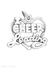 Sterling Silver "I Love Cheerleading" Sports Message Word Charm