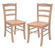 Set of 2 Ladder Back Chair in Light Oak Finish By Winsome Wood