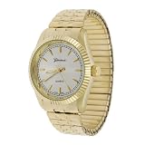 Geneva Platinum Mens Link Stretch Watch