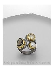 Smoky Quartz Ring In Brass