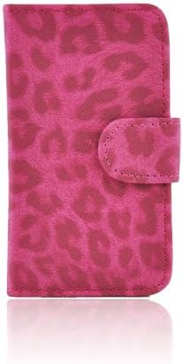 My8 Hot Pink Leopard Skin Pattern Design Flip Leather Wallet Case with Stand for Apple iPhone 4 4G 4S