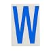 Brady 121827 ToughStripe Die-Cut Polyester Tape, Blue Letter "W"
