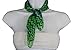 TFJ Women Fashion Small Neck Scarf Sheer Fabric Geometric Chevron Pocket Square Green