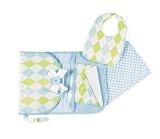 Mud Pie Baby Lil’ Buddy Argyle Diaper Changing Mat Set, Blue