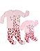 Girls Matching Doll&toddler Giraffe 4 Piece long cotton Christmas Pajamas sleepwear