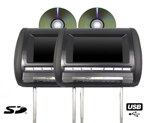 TFT Kopfstützen Monitor 17,78cm (7") mit Slide-IN DVD-Player / SD / USB Anschluss / neues Design (SET !!!)