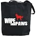 Canvas Tote Bag Black " Labradoodle / Wipe Your Paws " Dog