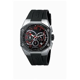 Men's Carrera� Athletic Chronograph Watch Black PU Strap Black Dial