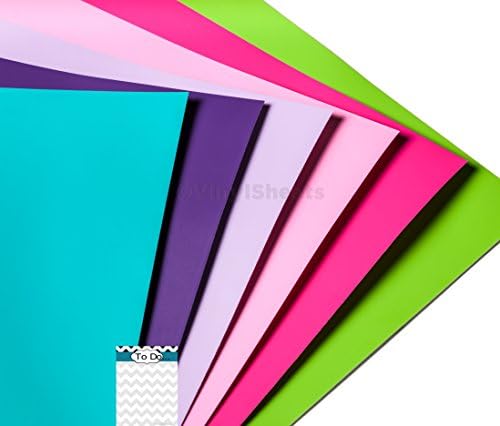 B2M601 Matte Removable Vinyl Sheets 12 X 24 Inches - Girls 12 Pack Adhesive Backed Vinyl for Personal Craft Sign Cutters Wall Decals Vinyl Lettering