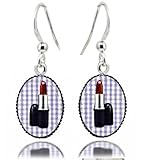 LAVISHY Retro Pop Art Line Lipstick Dangle Earrings