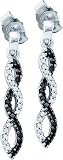 Beautiful White Gold Black and White Diamond Earrings