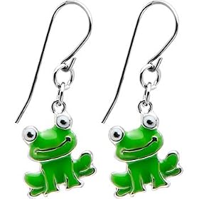 Handcrafted Smiling Frog Earrings