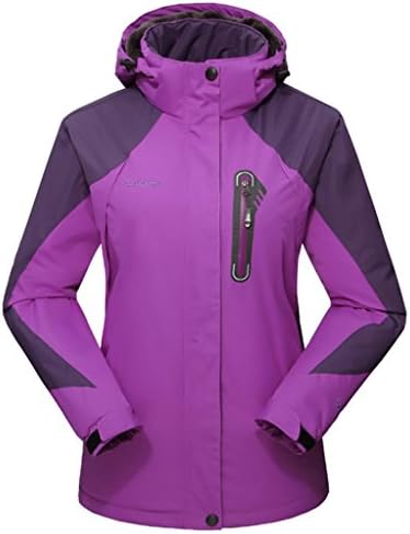 UBon Women's Waterproof Mountain Jacket Fleece Windproof Ski Jacket(Purple,US 2XL/5XL)