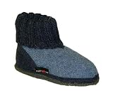 Haflinger Hausschuhe, Huettenschuhe KARL, taubenblau, Wolle