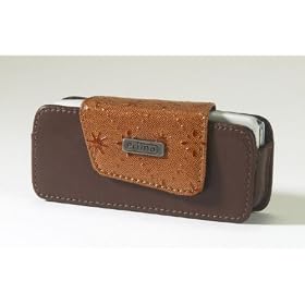 Universal Two Tone Brown Lateral Leather Holster for Cell Phone By Prima Cases
