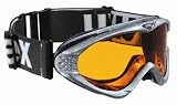 UVEX Onyx Women's Ski Goggle,Silver Metallic Frame with Double Gold Lite Lens