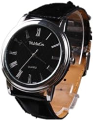 Oulm Unisex Quartz Watch with Rome Number Show the Time Color Black