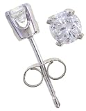 14K White Gold Diamond Stud Earrings
