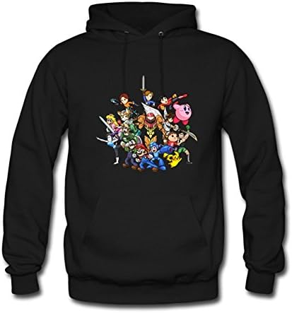 Super Smash Bros Heros Custom Men's Hoody Sweatshirt Hoodie Sweater Black X-Large