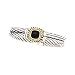 18K Yellow Gold and Sterling Silver with Onyx Italian Cuff