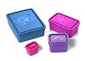 Bento Buddies 2.0 Set of 4 Lidded Containers, Purple Party