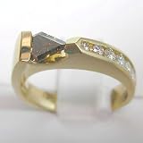 14K Yellow Gold Natural Champagne and White Diamond Ring