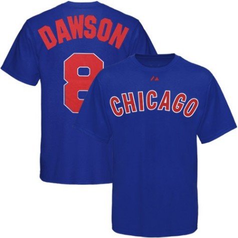 Andre Dawson Majestic Cooperstown Throwback Player Name and Number Chicago Cubs T-Shirt